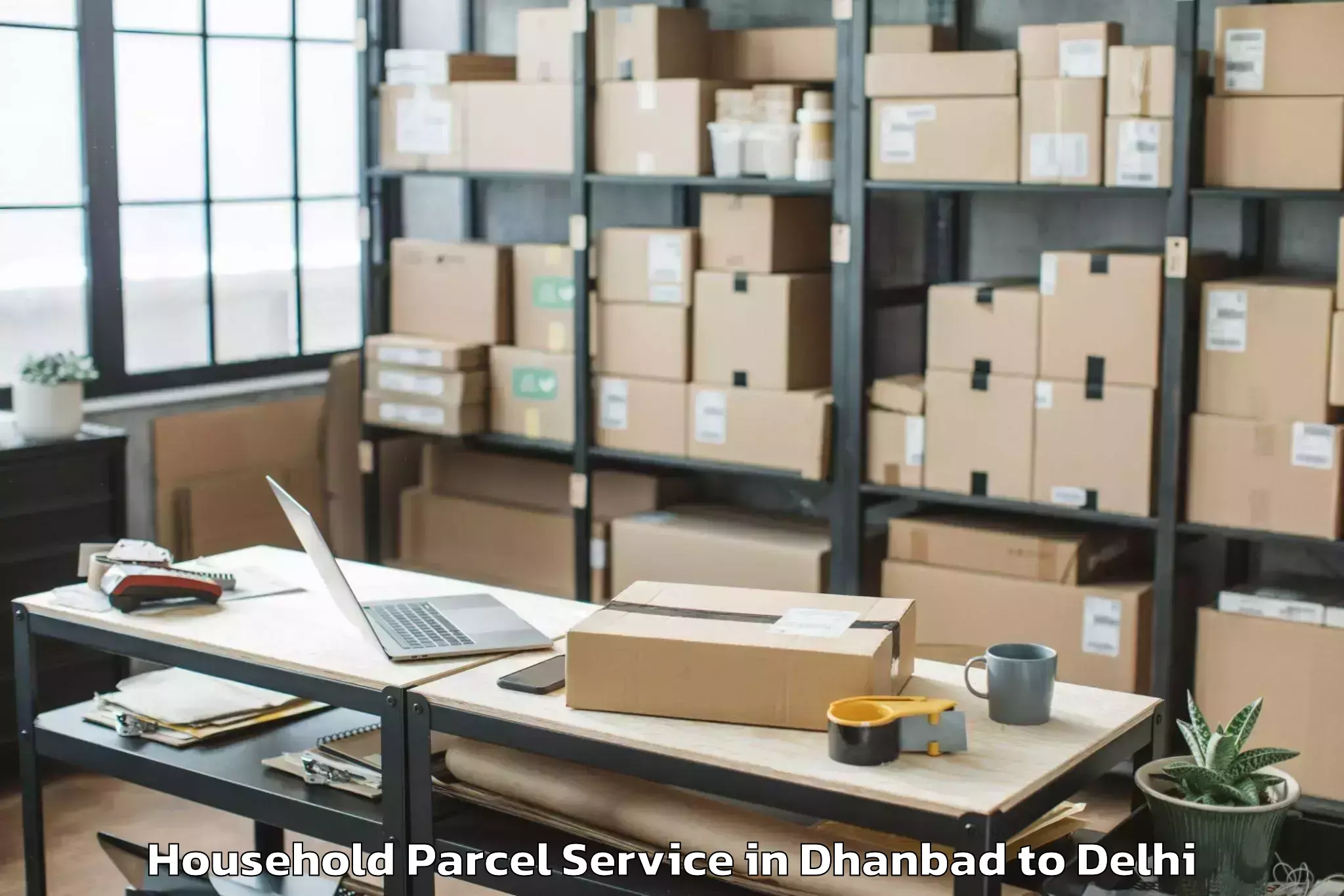 Dhanbad to Connaught Place Household Parcel Booking